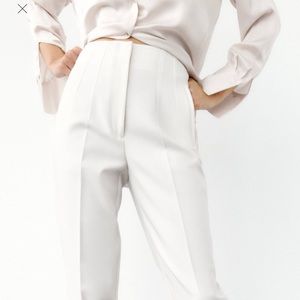 ZARA white high waisted pant NWT
